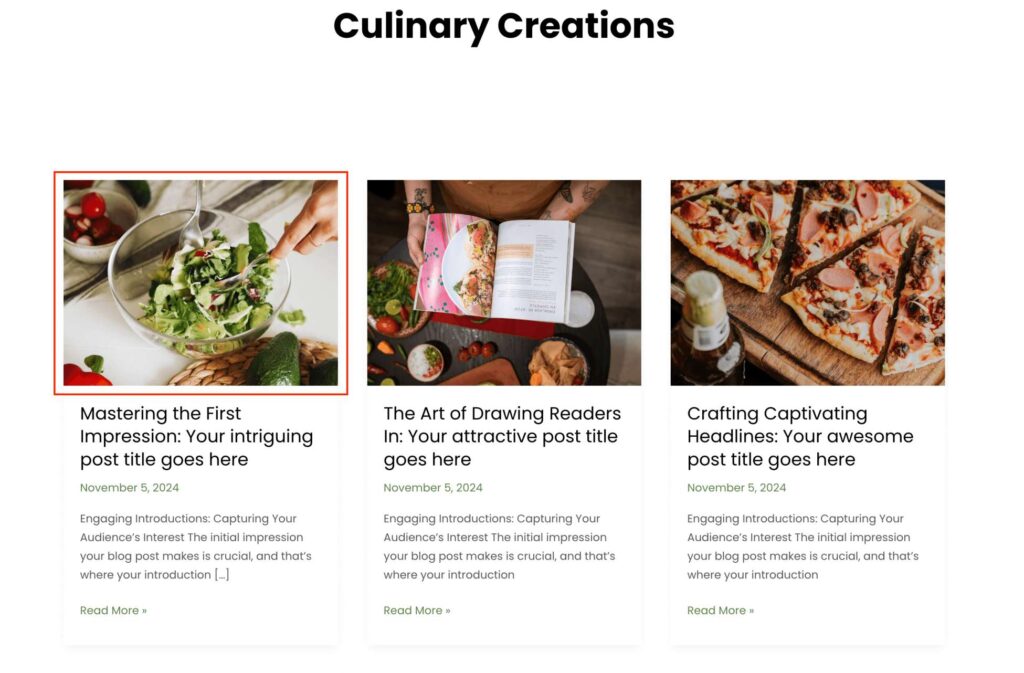 Featured image view in posts
