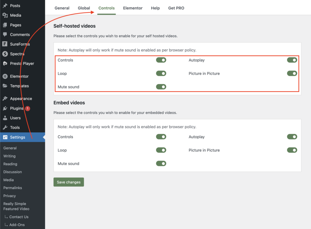 Really Simple Featured Video Plugin Setting Configuration
