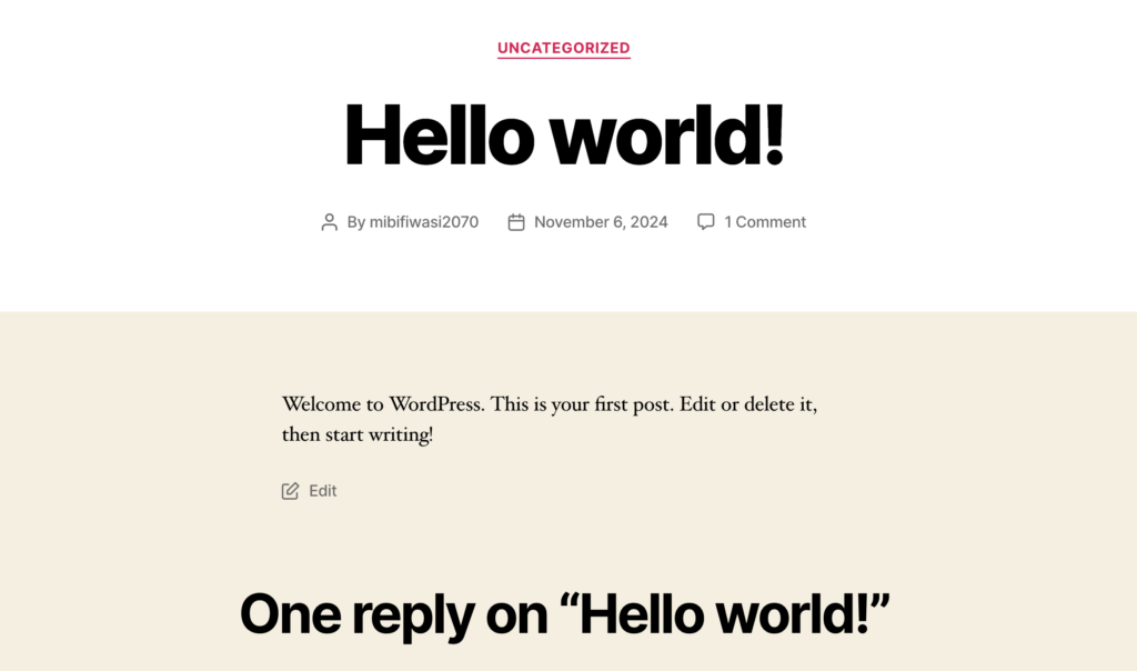 WordPress Twenty-Twenty Classic theme Preview