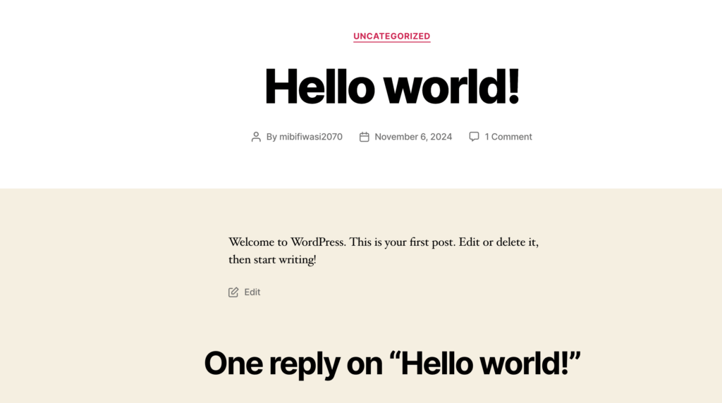 WordPress Classic theme Preview